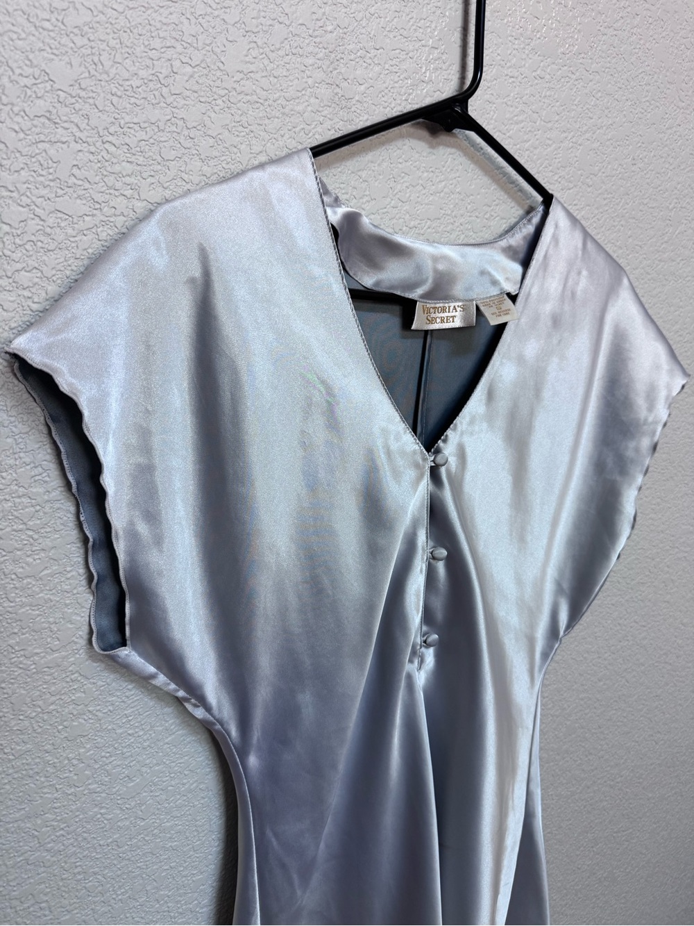 Vintage Gold Label Victoria’s Secret Silver Liquid Satin Mini Dress Women’s S